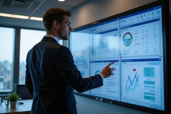 Financial technology specialist demonstrating software