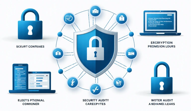 Security measures illustration showing data protection